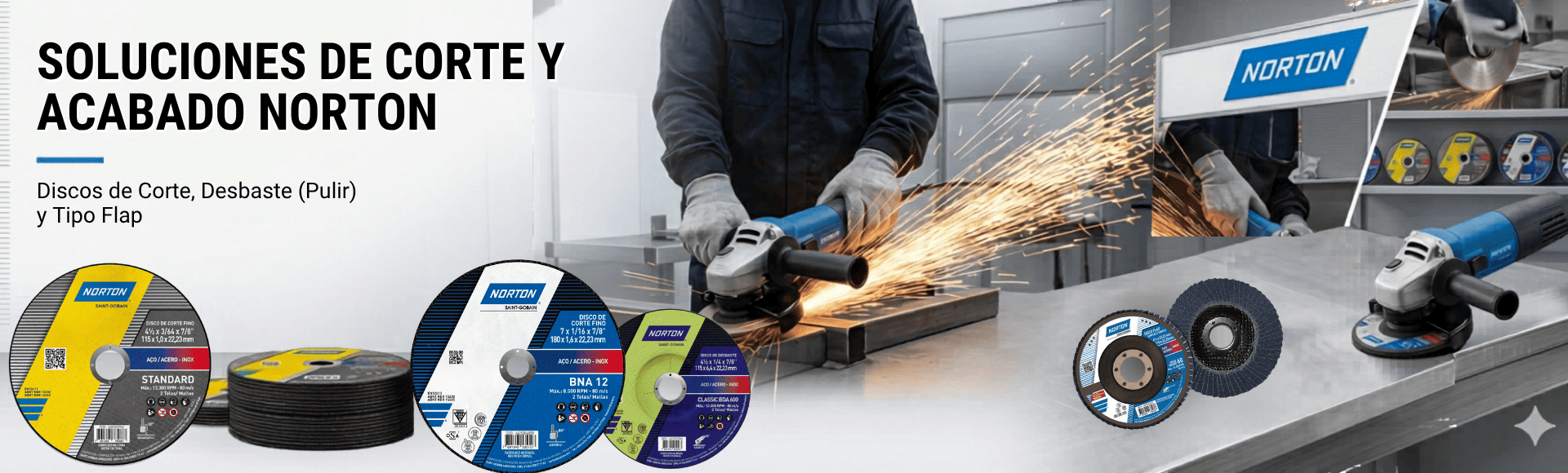 Discos de la marca norton, de corte, de pulir , tipo flap